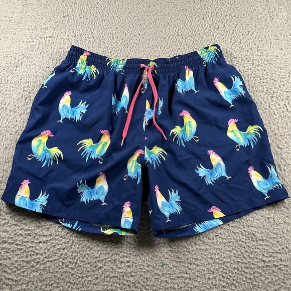 Chubbies Men's Swim Trunks 2XL Navy Rooster Print Quick-Dry 5.5" Inseam - Picture 1 of 8